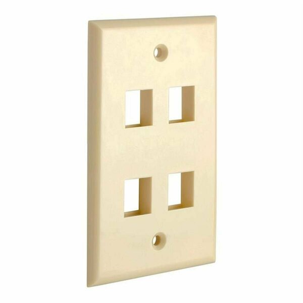 Cmple Keystone Jack Wall Plate With Four Holes Standard Keystones - Ivory 634-N